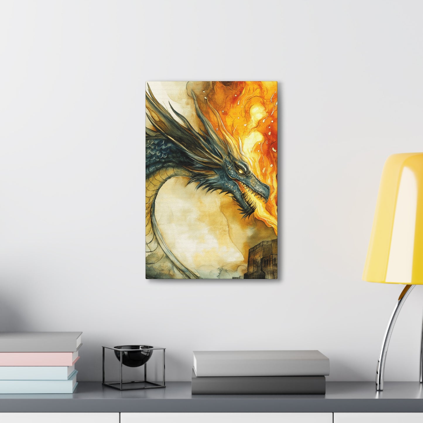 Canvas Gallery Wraps - Dragon Fire 7 Attachs Castle Wall Art Decor