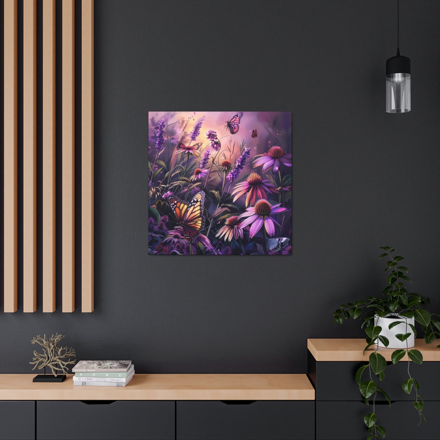 Butterfly Flowers Canvas Gallery Wraps