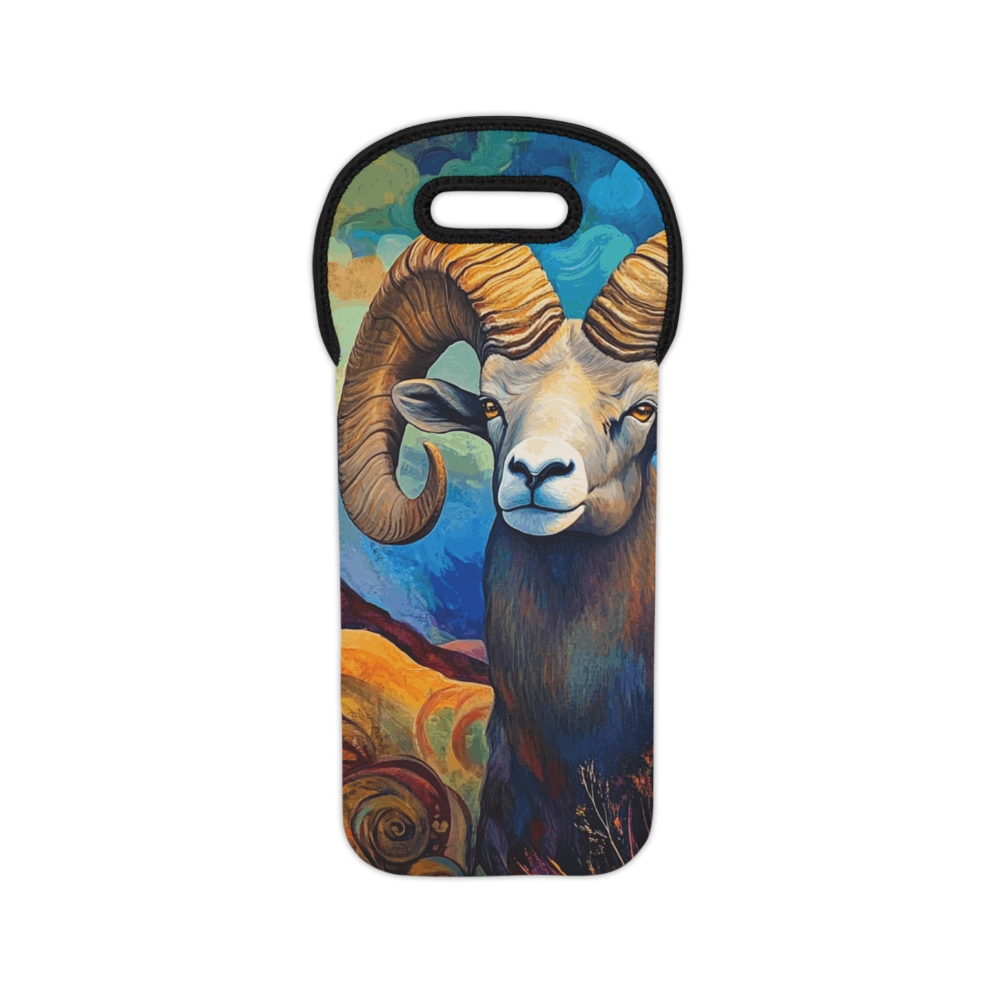 Wine Tote Bag with Bighorn Sheep Design