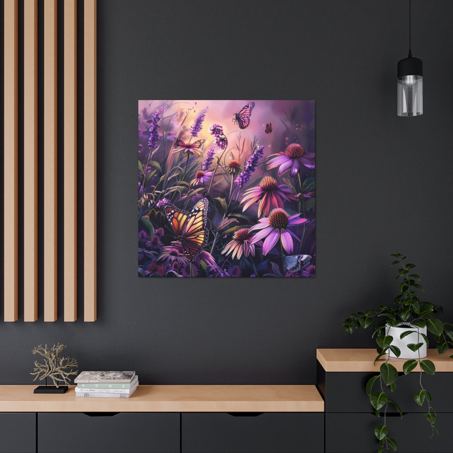 Butterfly Flowers Canvas Gallery Wraps