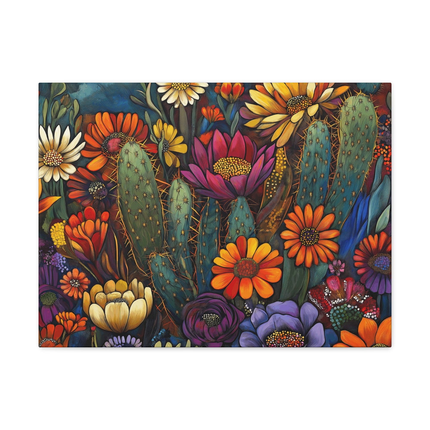 Canvas Gallery Wraps - Bold Cacti Flowers #1