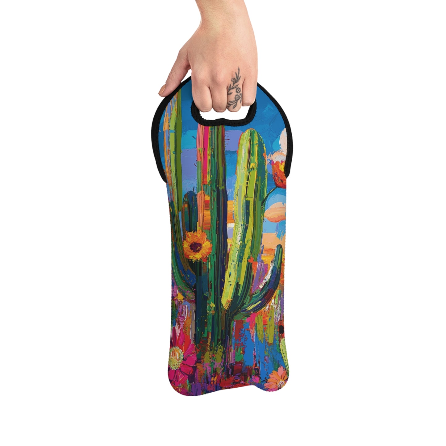 Bloomin Saguaro Wine Tote Bag