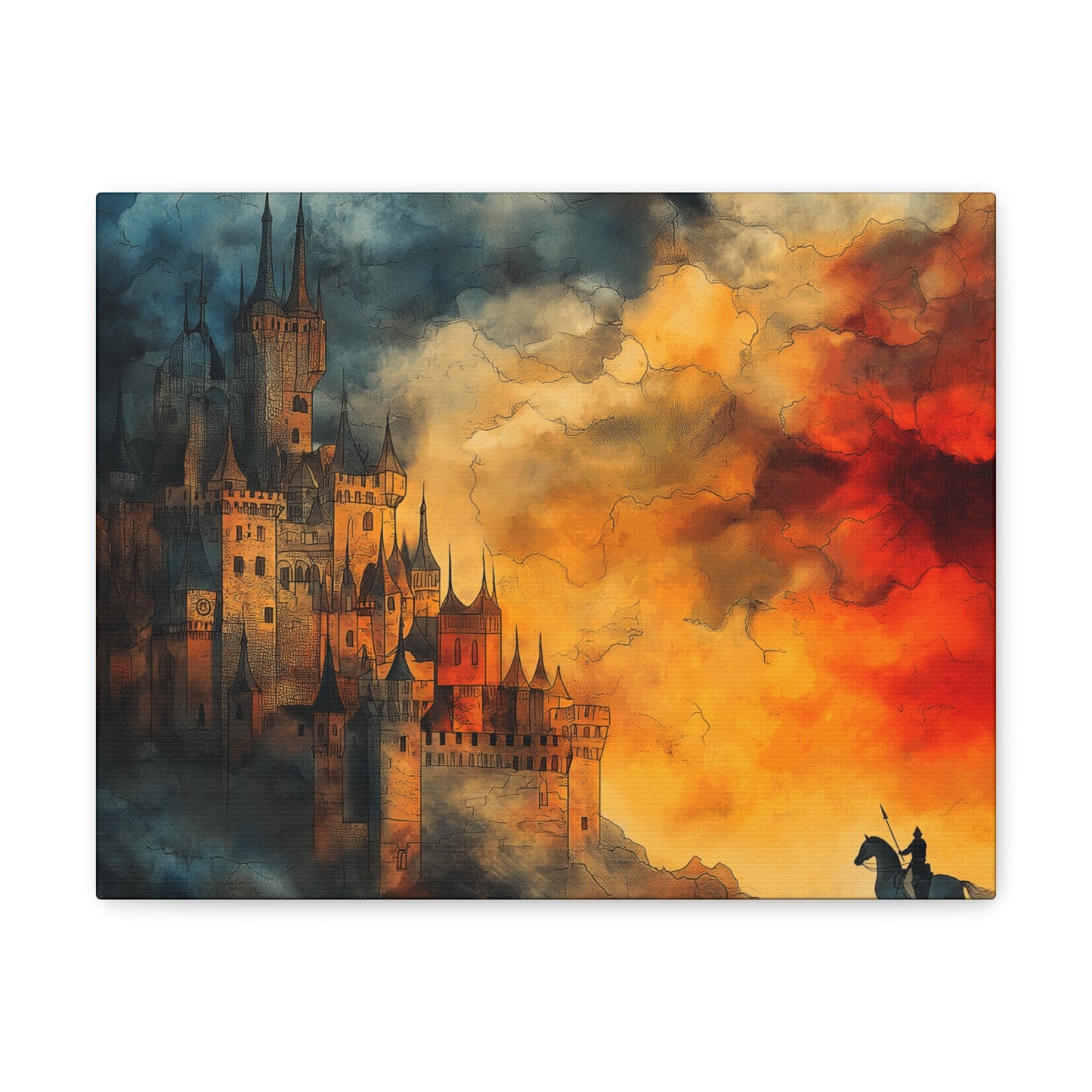 Canvas Prints Knight and Castle Wall Art