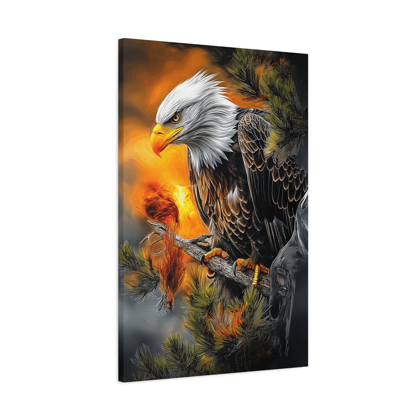 Eagle Canvas Art - Fierce Eagle Wildlife Wall Decor