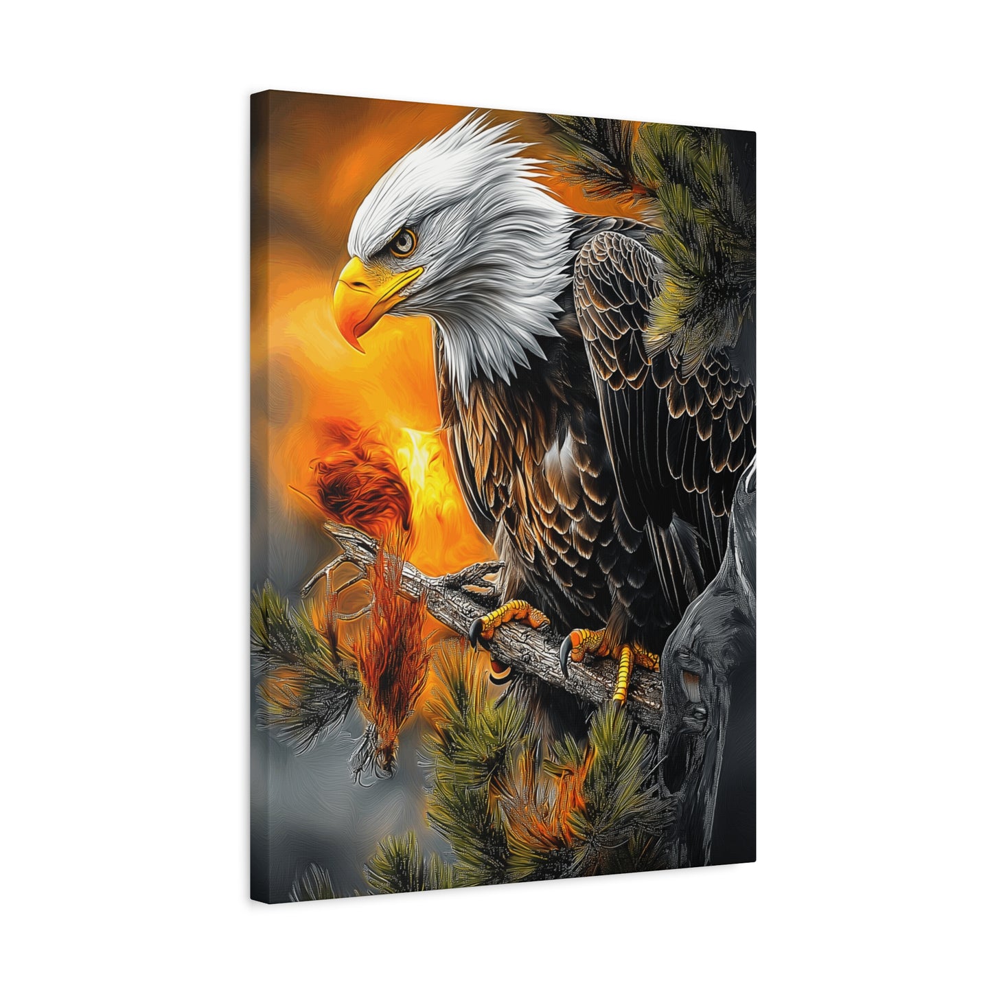 Eagle Canvas Art - Fierce Eagle Wildlife Wall Decor