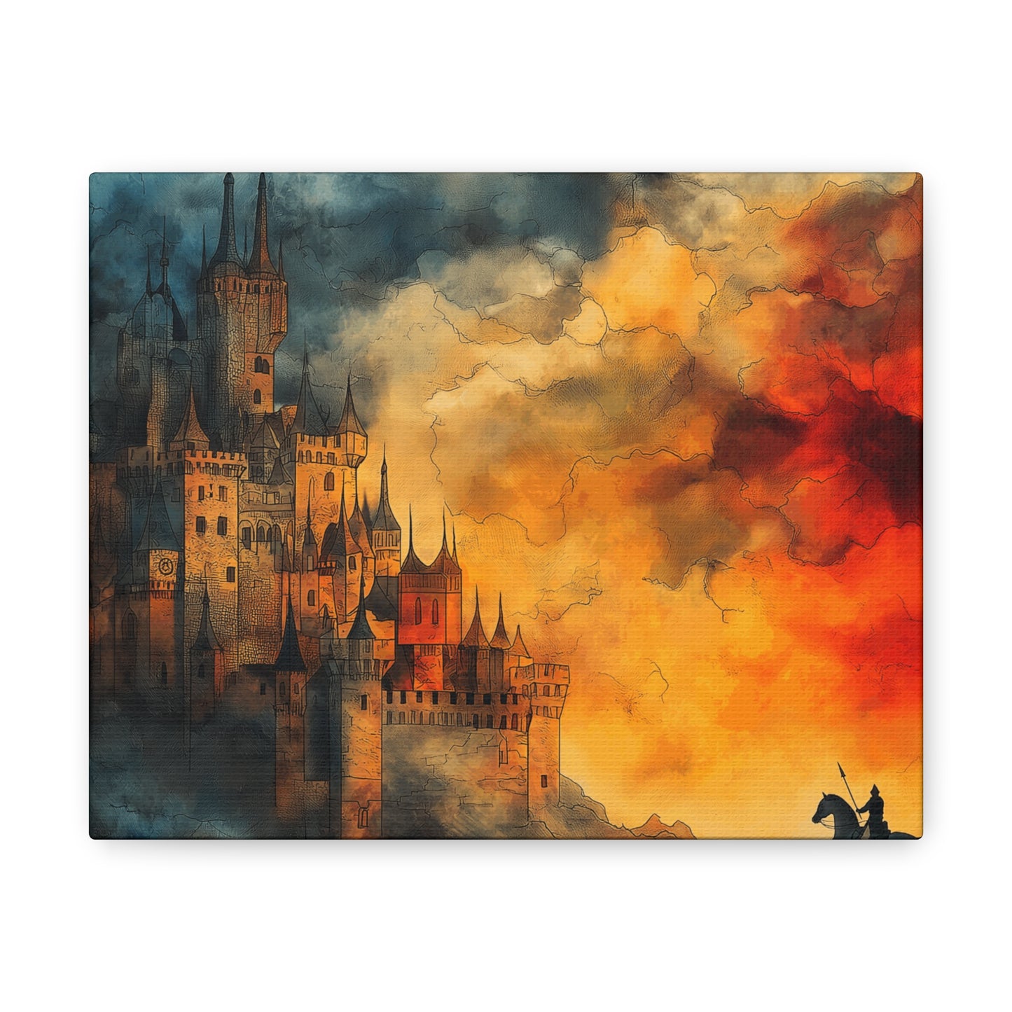 Canvas Prints Knight and Castle Wall Art