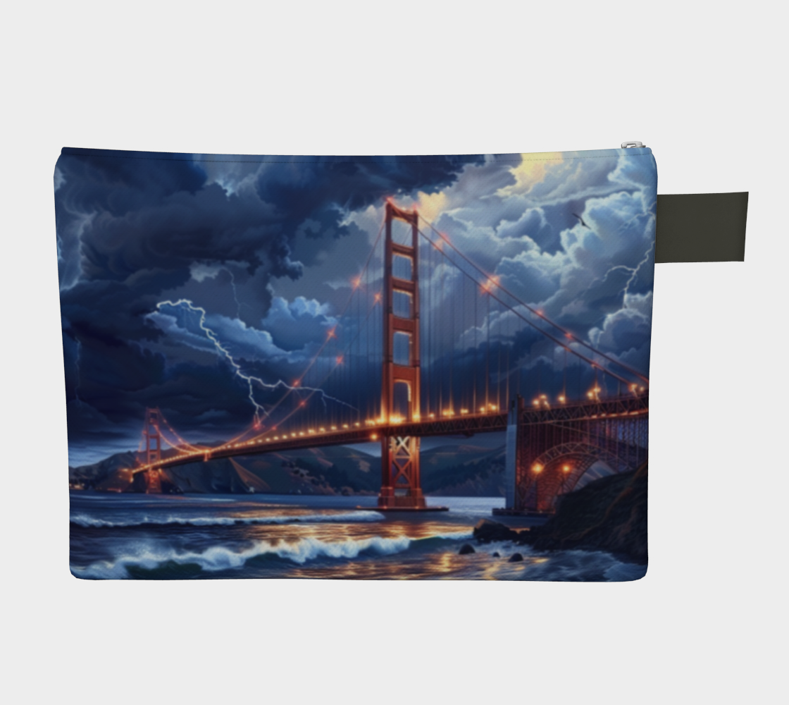 Golden Gate Blue Zipper Carry-all