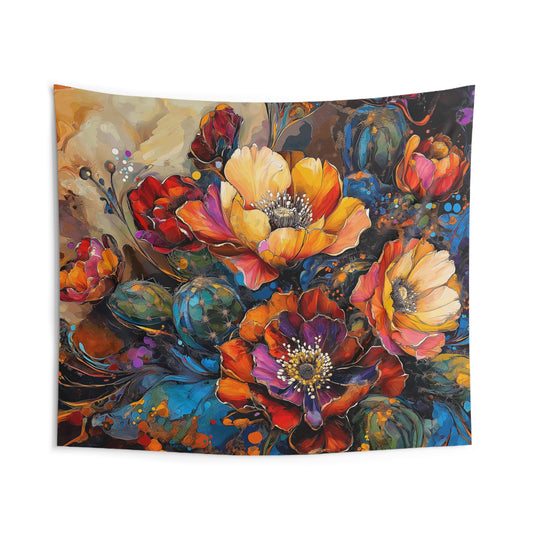 Tapestry Wall Art - Cacti Flowers Bold 2