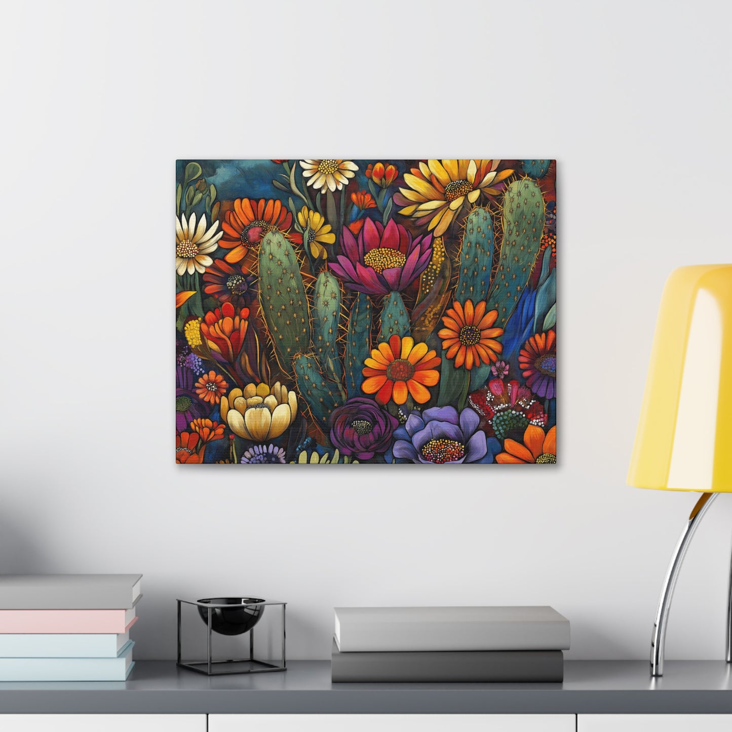 Canvas Gallery Wraps - Bold Cacti Flowers #1