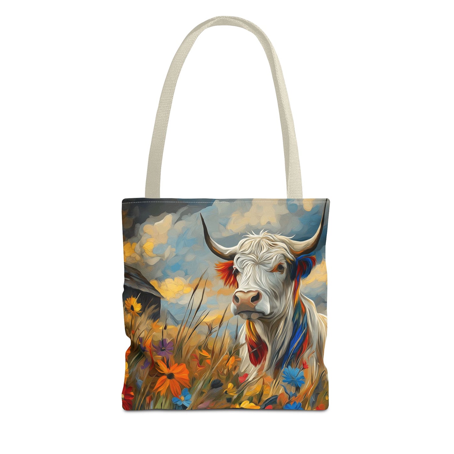 Colorful Cow Tote Bag - Close to Barn Design