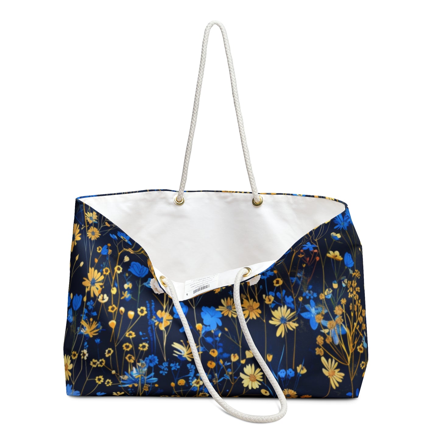 Blue & Gold Wild Flower Weekender Bag