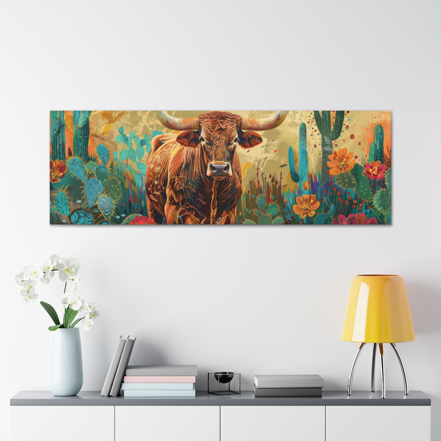 Long Horn Bull v14a Canvas Gallery Wraps