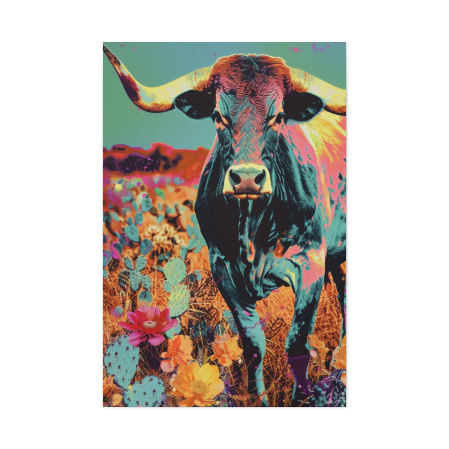 Long Horn Bull 55va Canvas Gallery Wraps