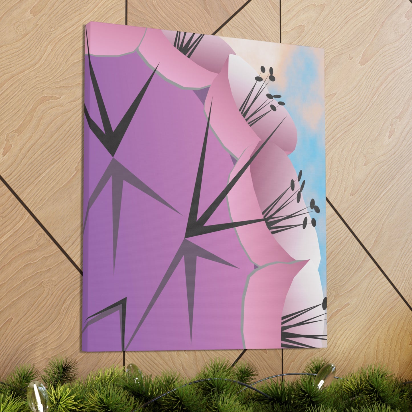 Purple Cactus Canvas Gallery Wraps