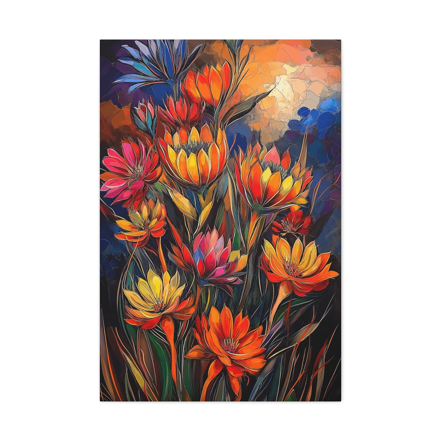 Canvas Gallery Wraps - Pastel Cactus Flowers Three