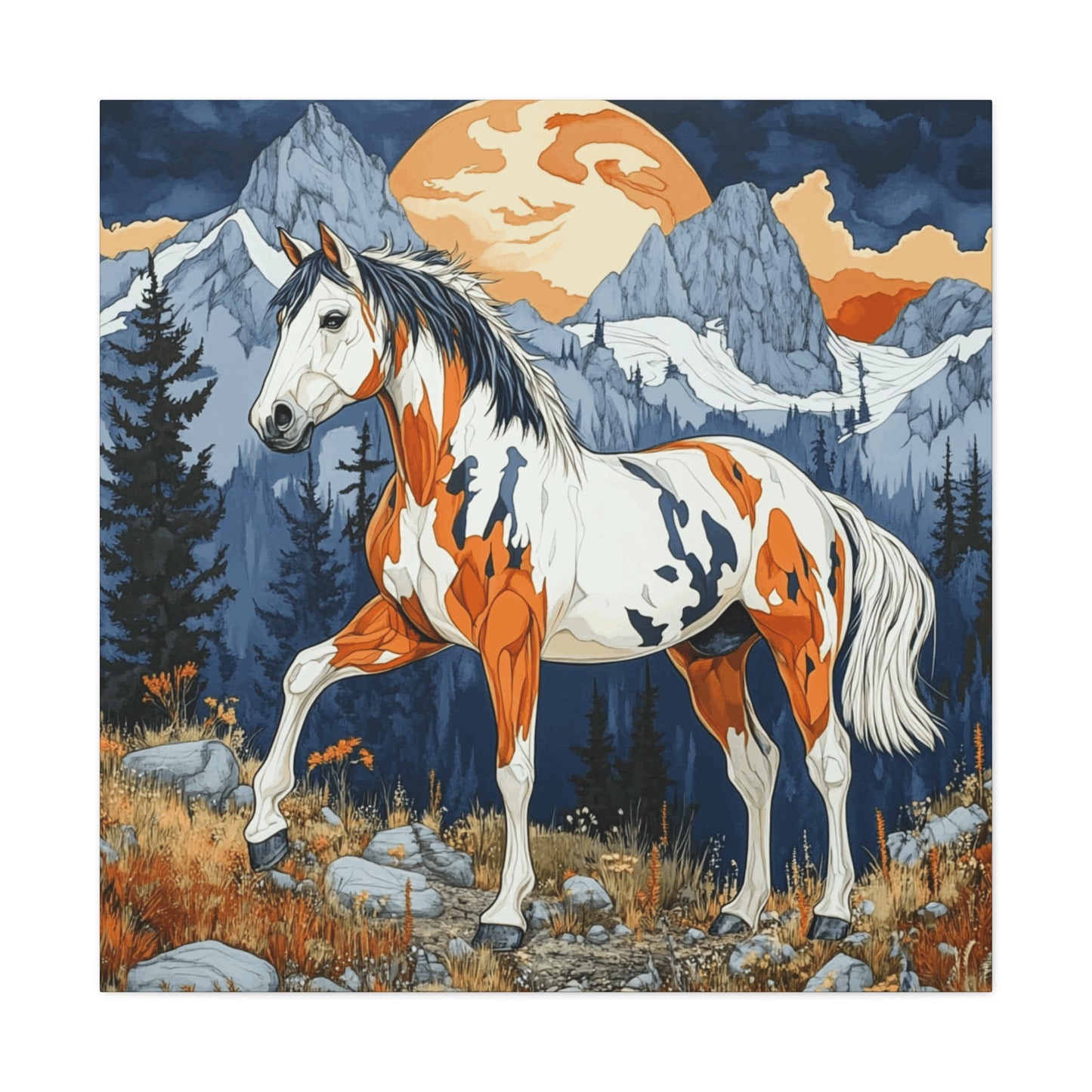 Canvas Gallery Wraps - Orange and Blue 2 Bronco