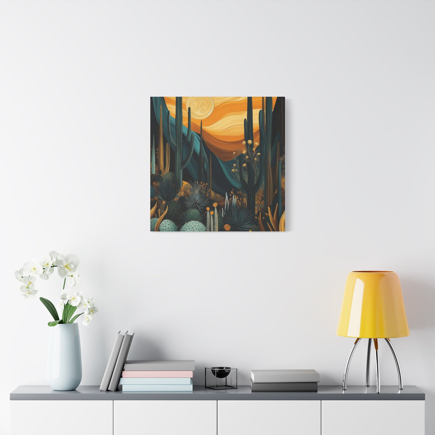 Desert Sunset Canvas Art – Stretched Wall Decor for Nature Lovers