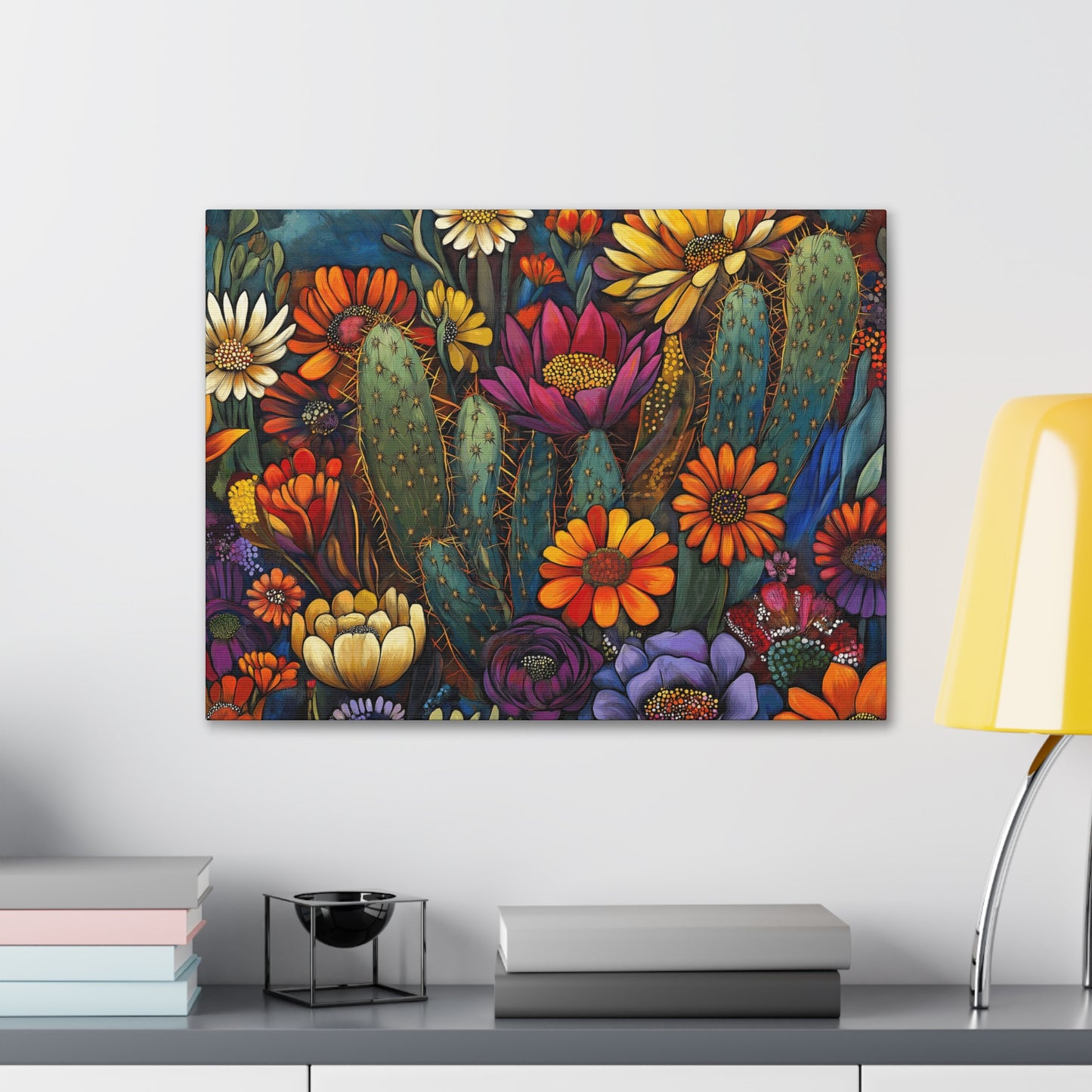 Canvas Gallery Wraps - Bold Cacti Flowers #1