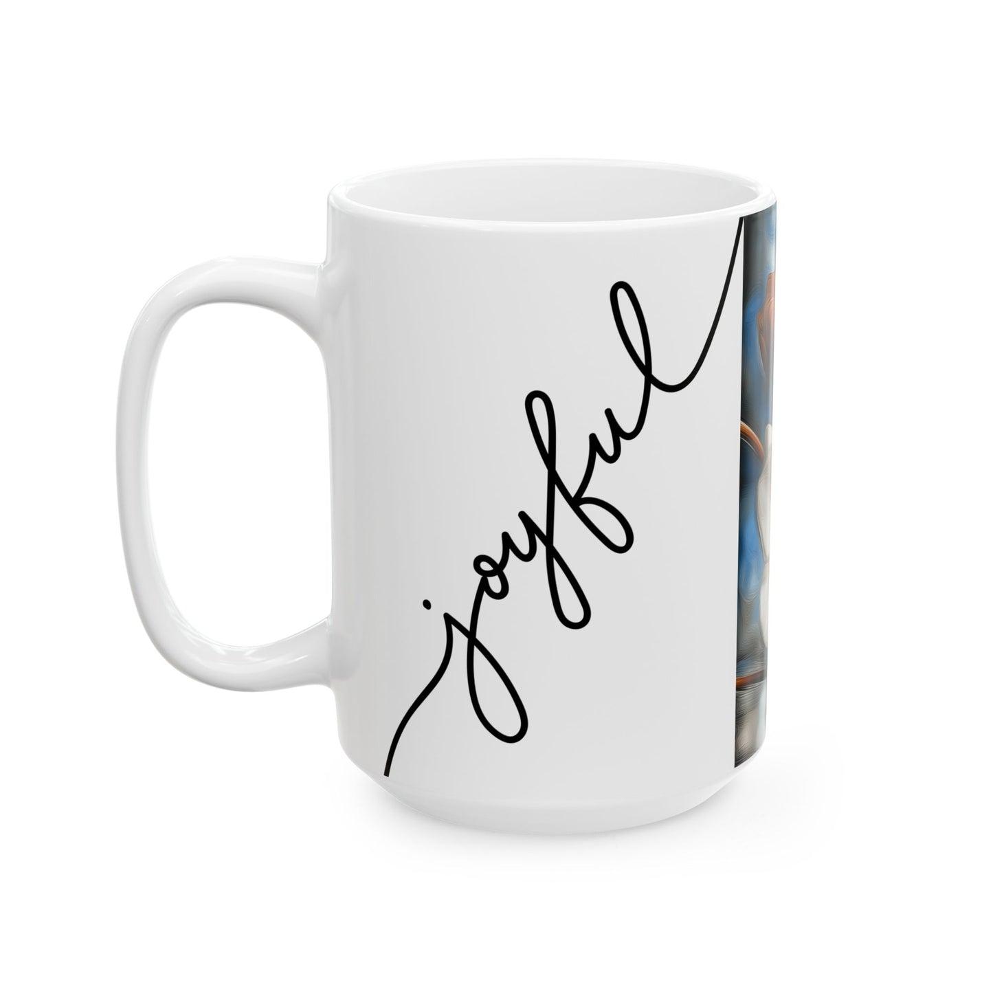 Floral Artisan Ceramic Mug - Elegant Coffee Cup for Home & Gifts