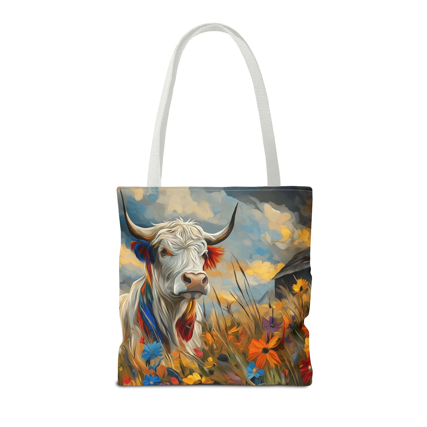 Colorful Cow Tote Bag - Close to Barn Design