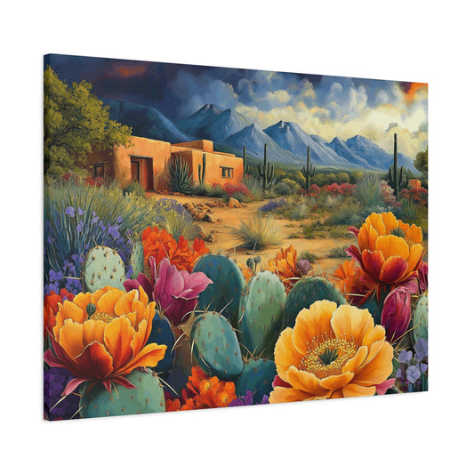 Desert Bloom Canvas Art - Vibrant Southwest Landscape