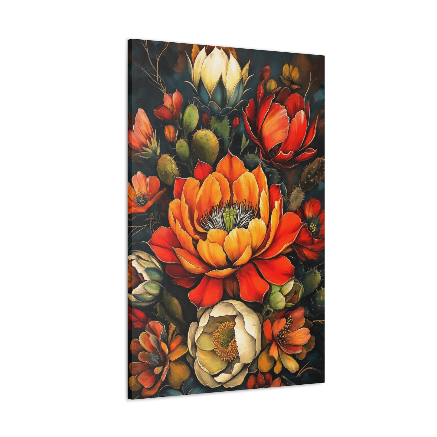 Canvas Gallery Wraps - Pastel Cactus Flowers One