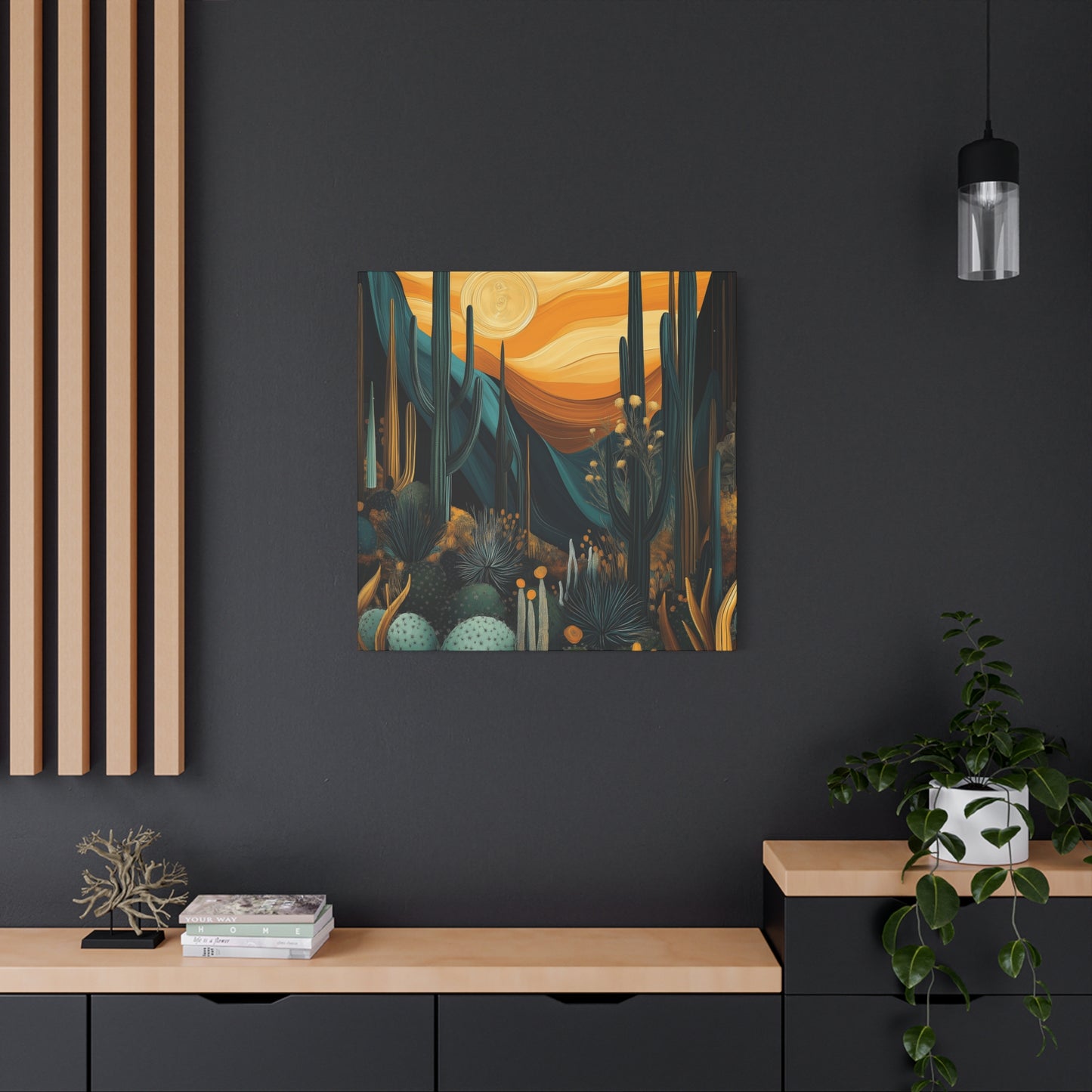 Desert Sunset Canvas Art – Stretched Wall Decor for Nature Lovers