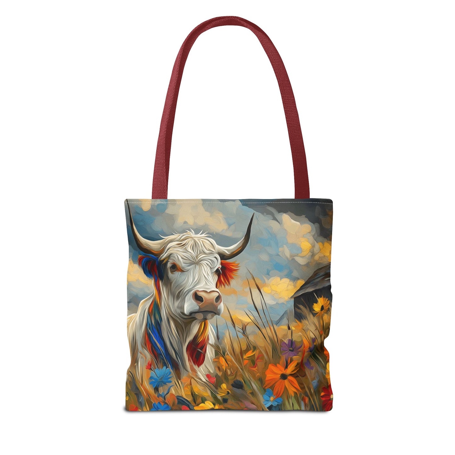 Colorful Cow Tote Bag - Close to Barn Design