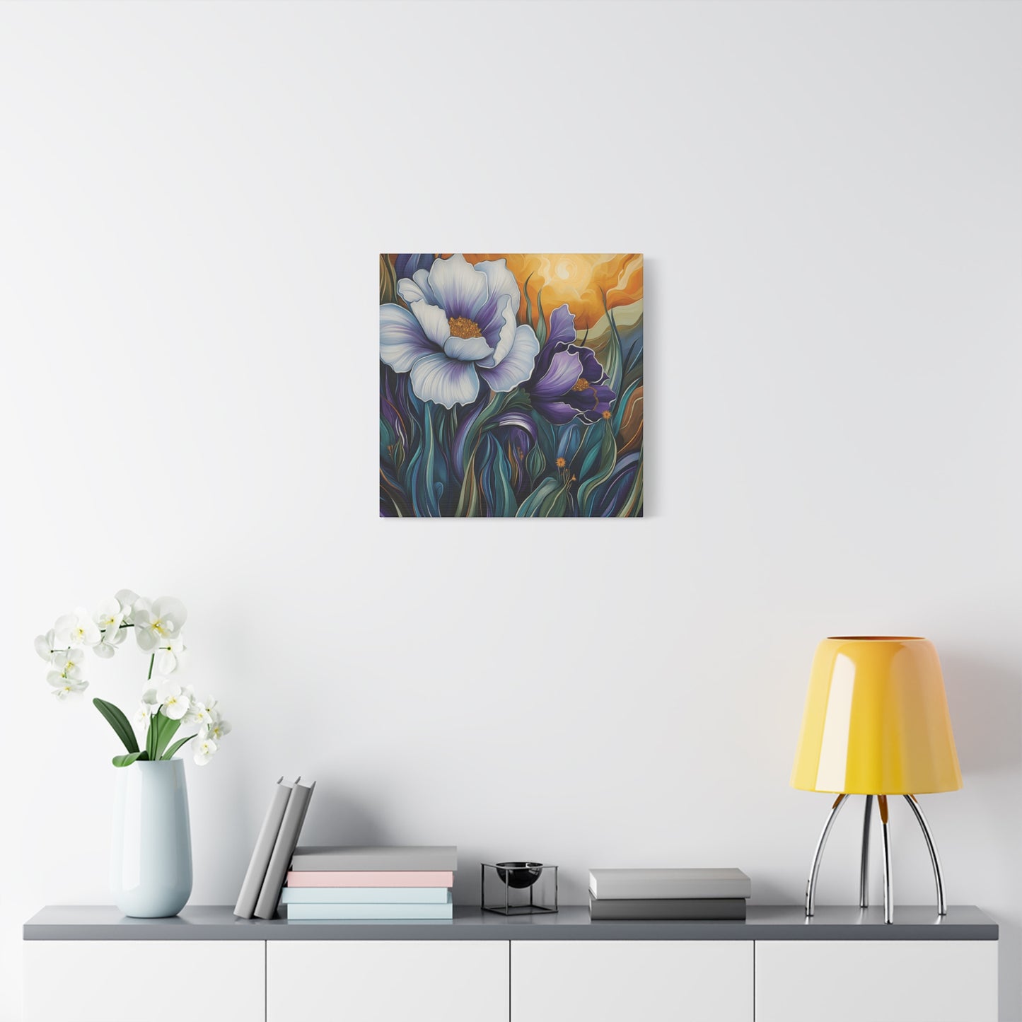 Floral Sunset Canvas Art Print - Vibrant Wall Decor