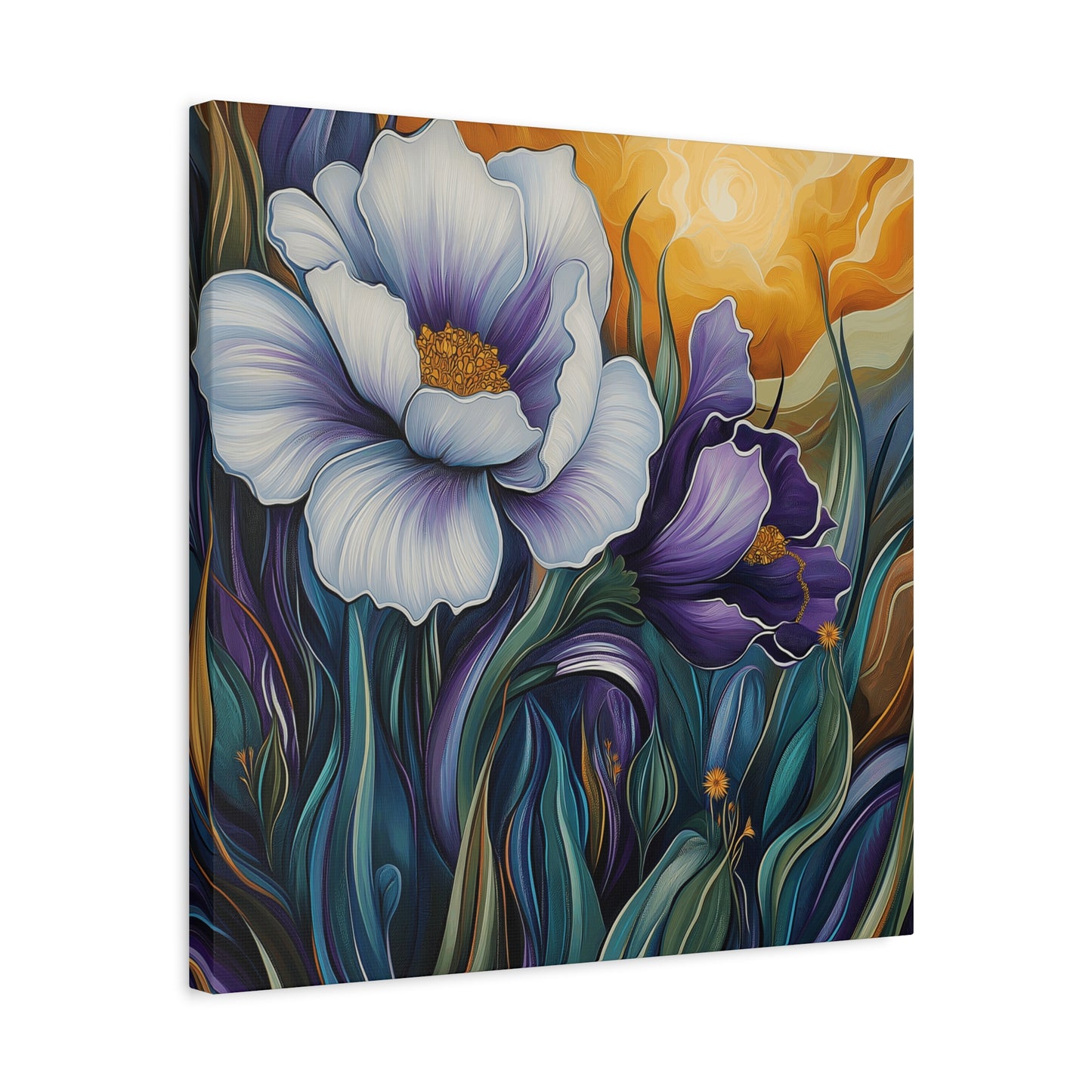 Floral Sunset Canvas Art Print - Vibrant Wall Decor