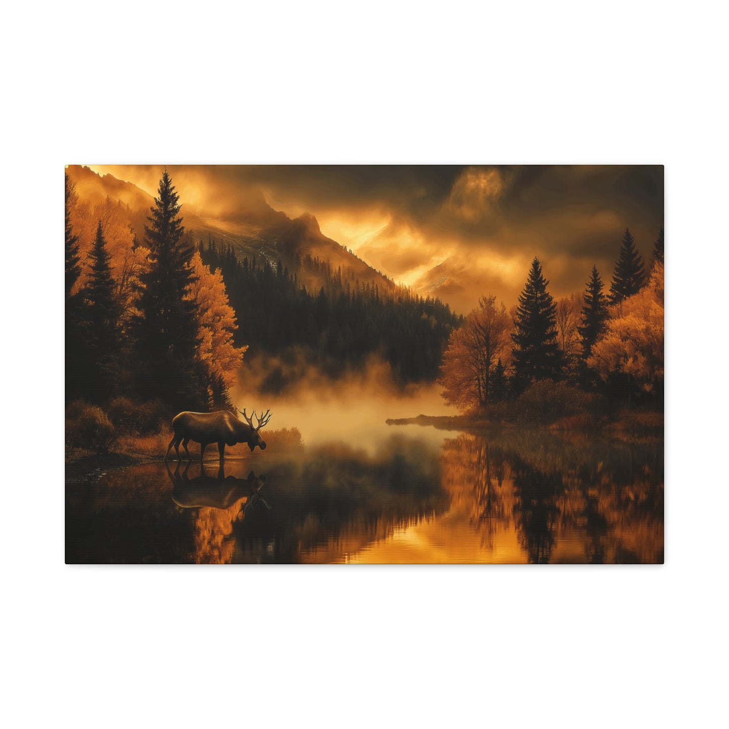 Canvas Gallery Wraps - Moose in the Rocky Mountains Wall Art Decor