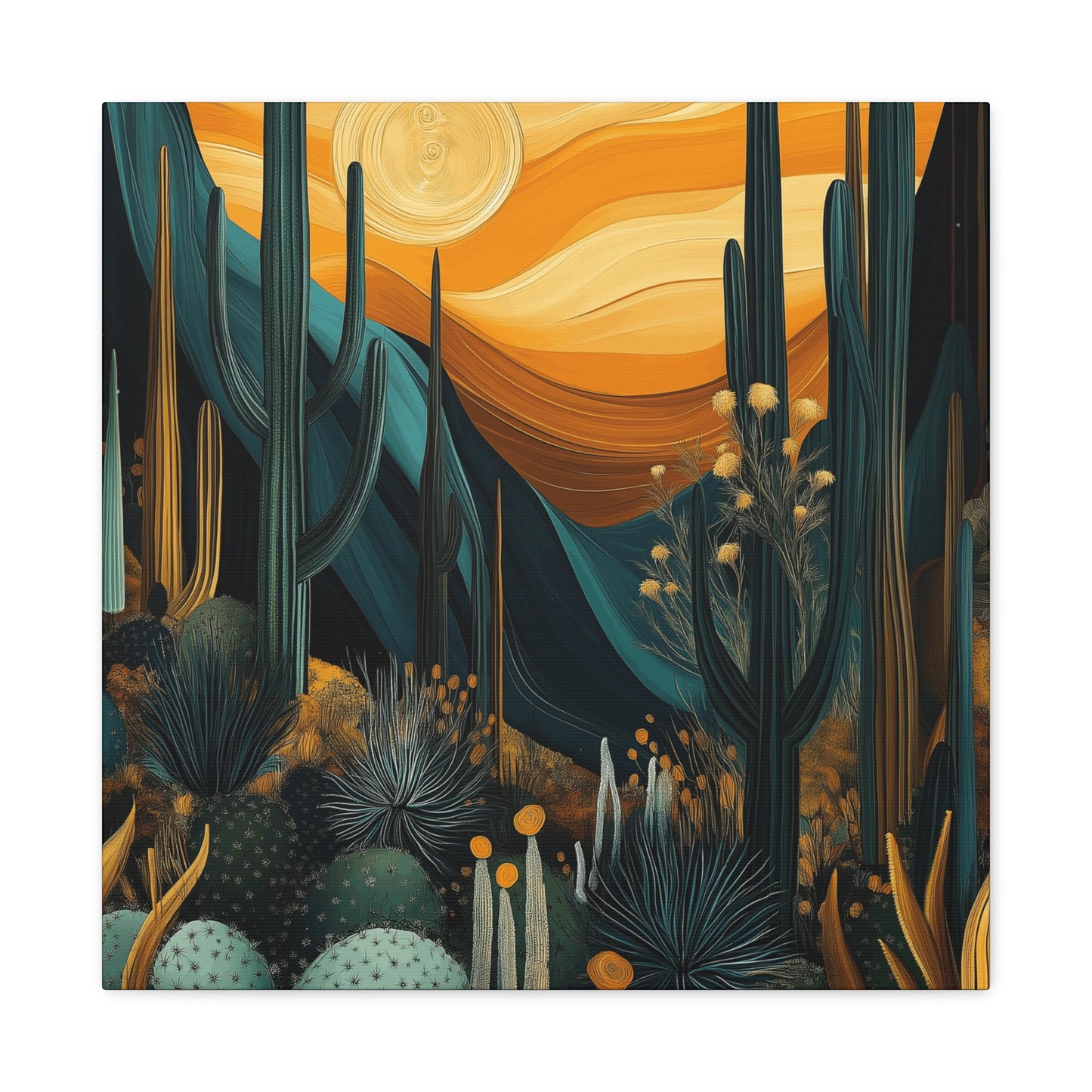 Desert Sunset Canvas Art – Stretched Wall Decor for Nature Lovers