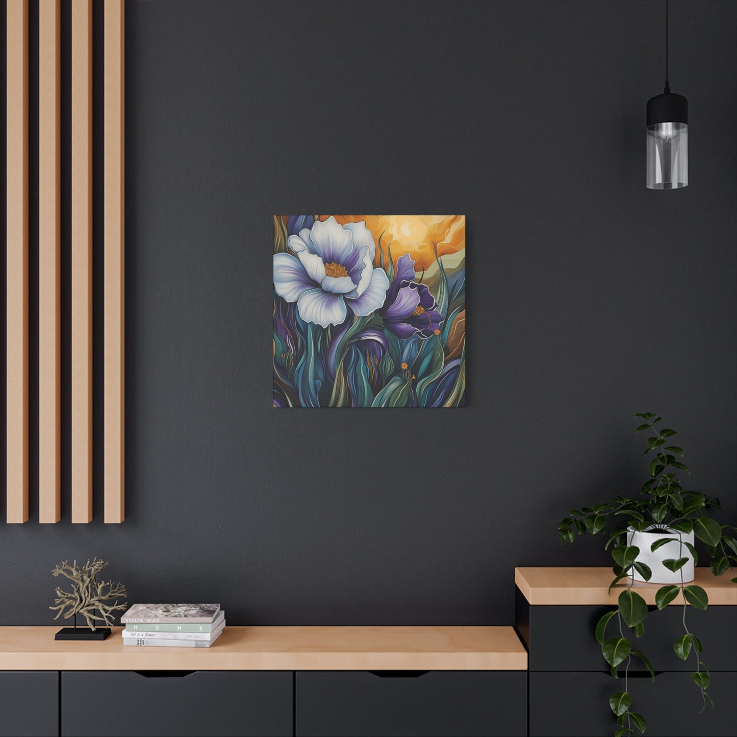 Floral Sunset Canvas Art Print - Vibrant Wall Decor