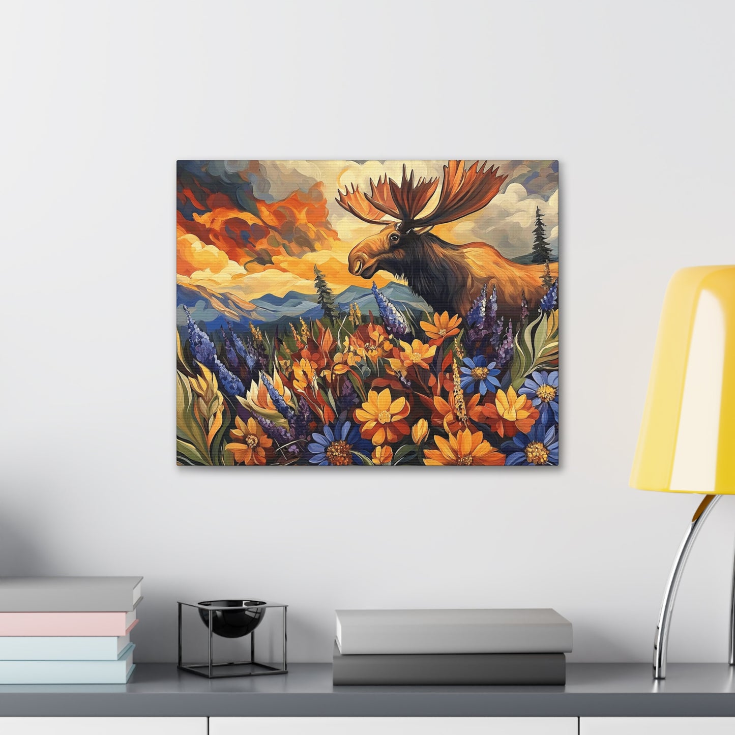 Canvas Gallery Wrap - Colorado Happy Moose in Rocky Mountains Wall Art