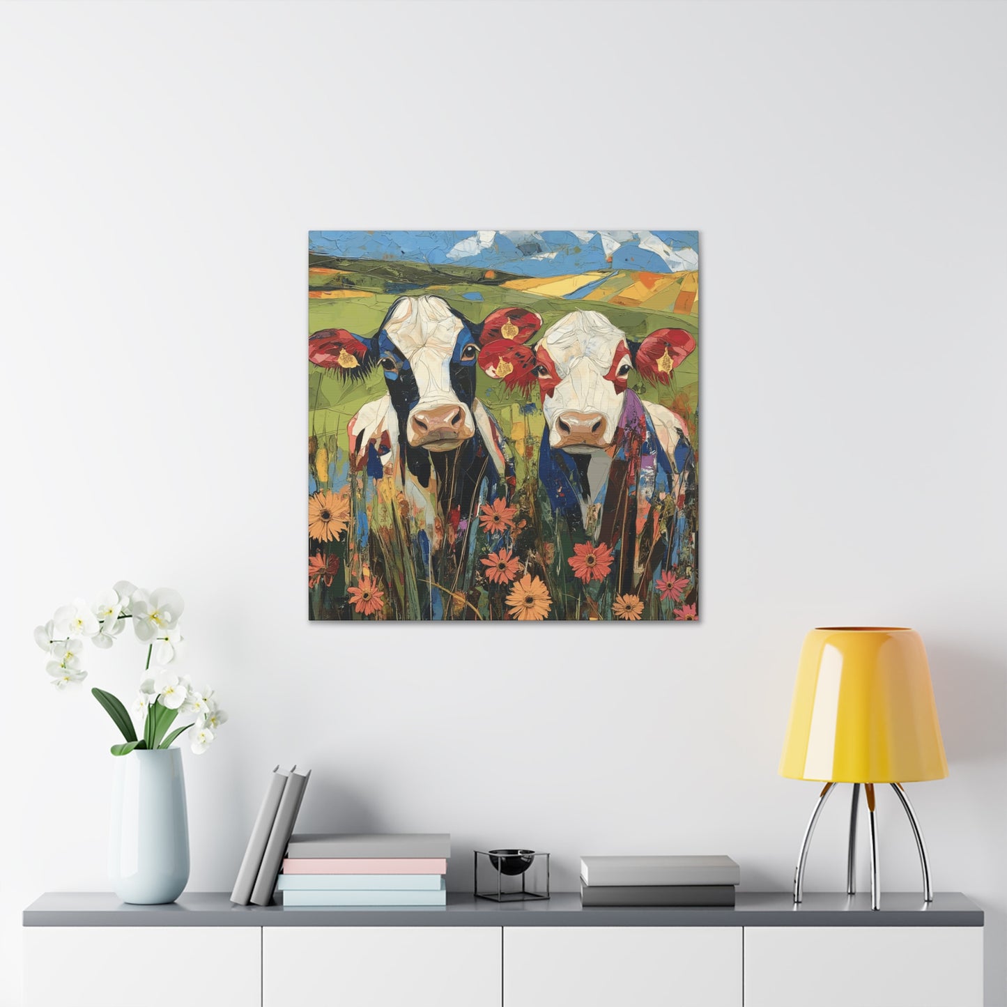 Canvas Gallery Wraps - AB Cows Wall Art Decor