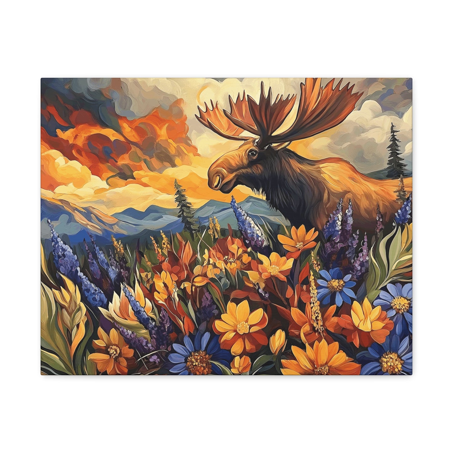 Canvas Gallery Wrap - Colorado Happy Moose in Rocky Mountains Wall Art