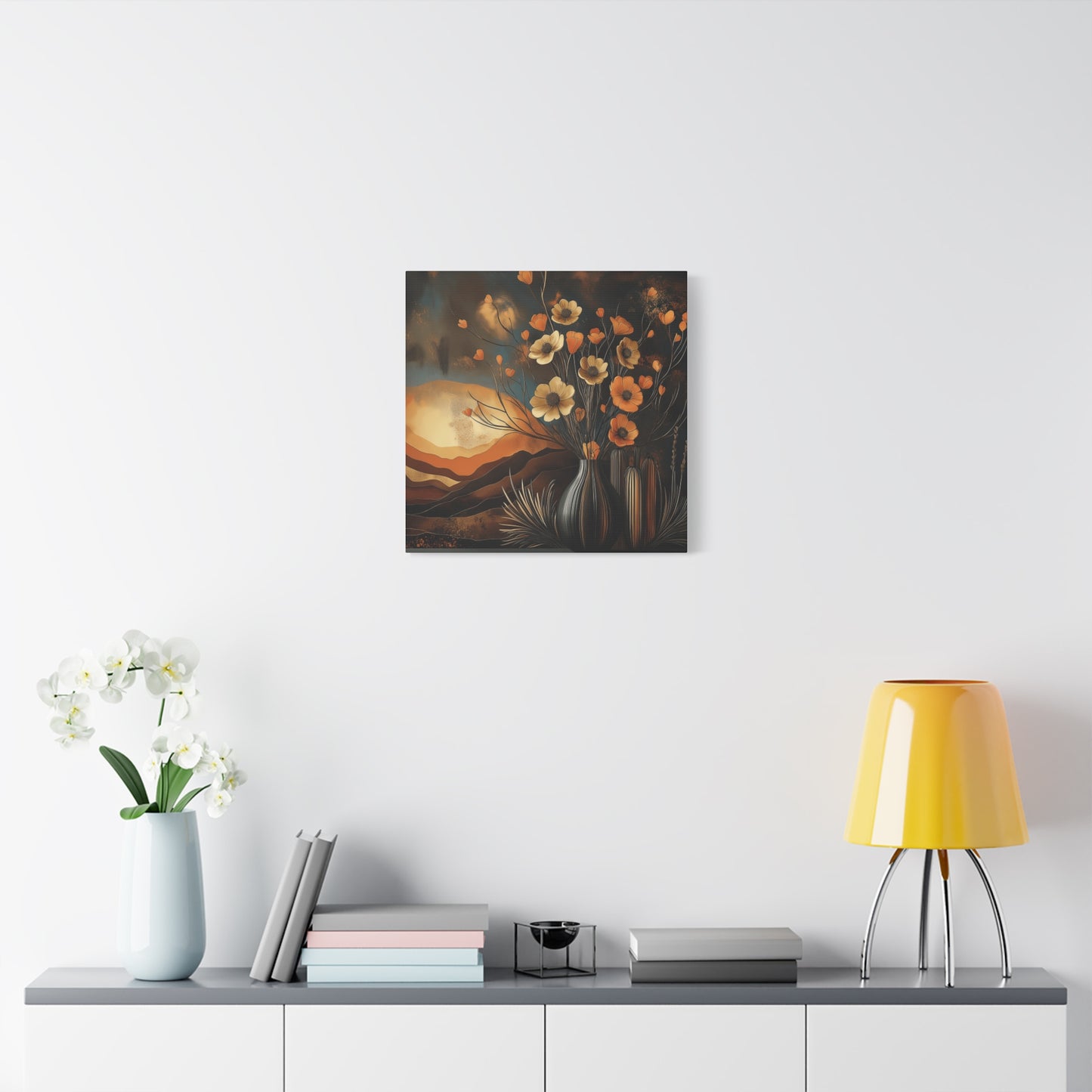 Floral Sunset Canvas Art - Bohemian Wall Décor