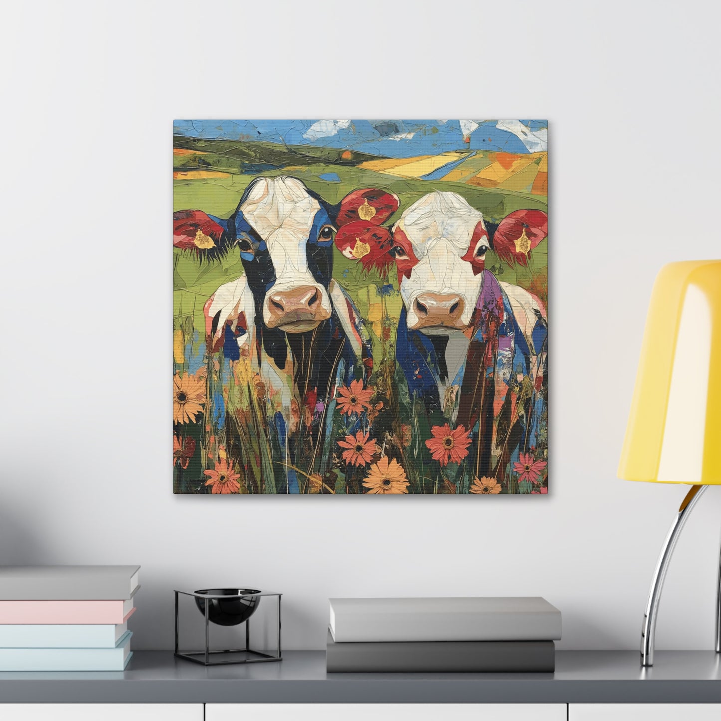 Canvas Gallery Wraps - AB Cows Wall Art Decor