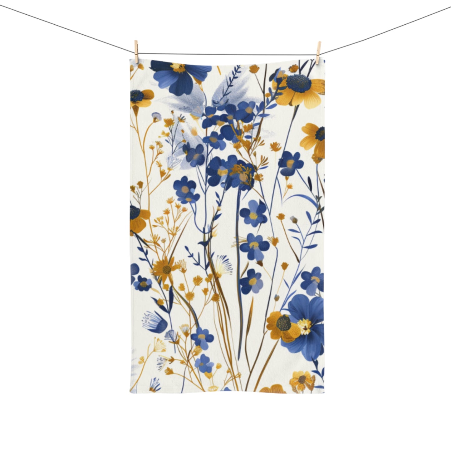 Blue and Gold Hand Towel