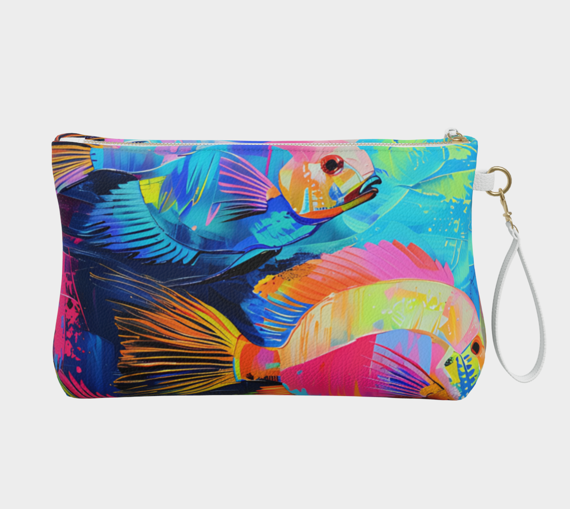 Fish 2 Vegan Leather Makeup Bag