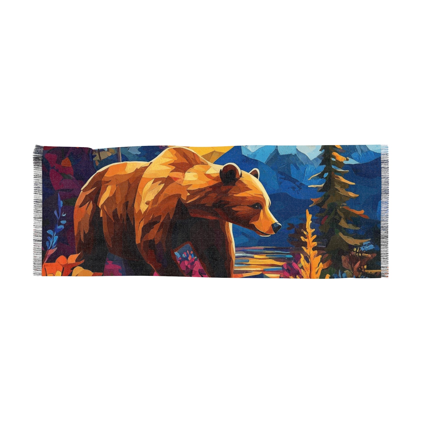 Brown Bear in Mountains Light Scarf