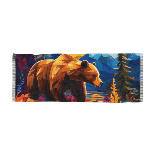 Brown Bear in Mountains Light Scarf