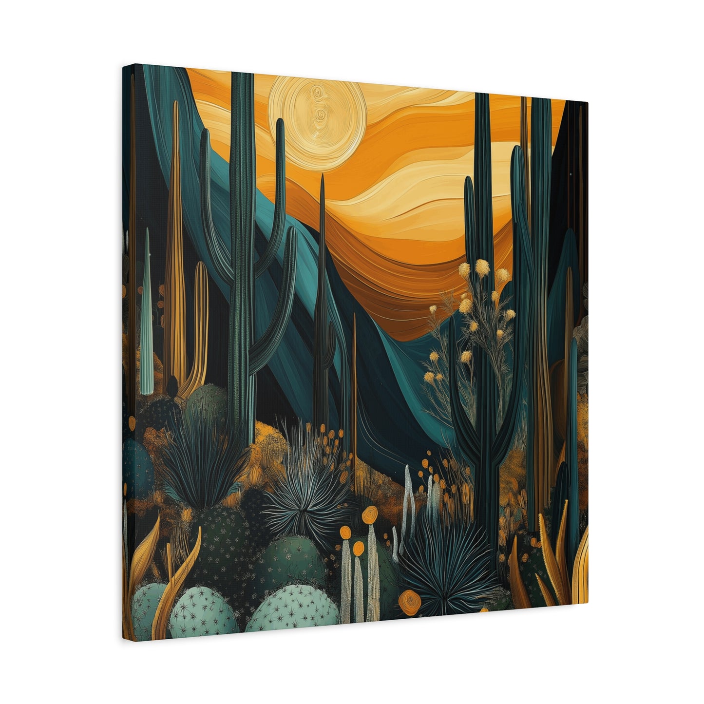 Desert Sunset Canvas Art – Stretched Wall Decor for Nature Lovers