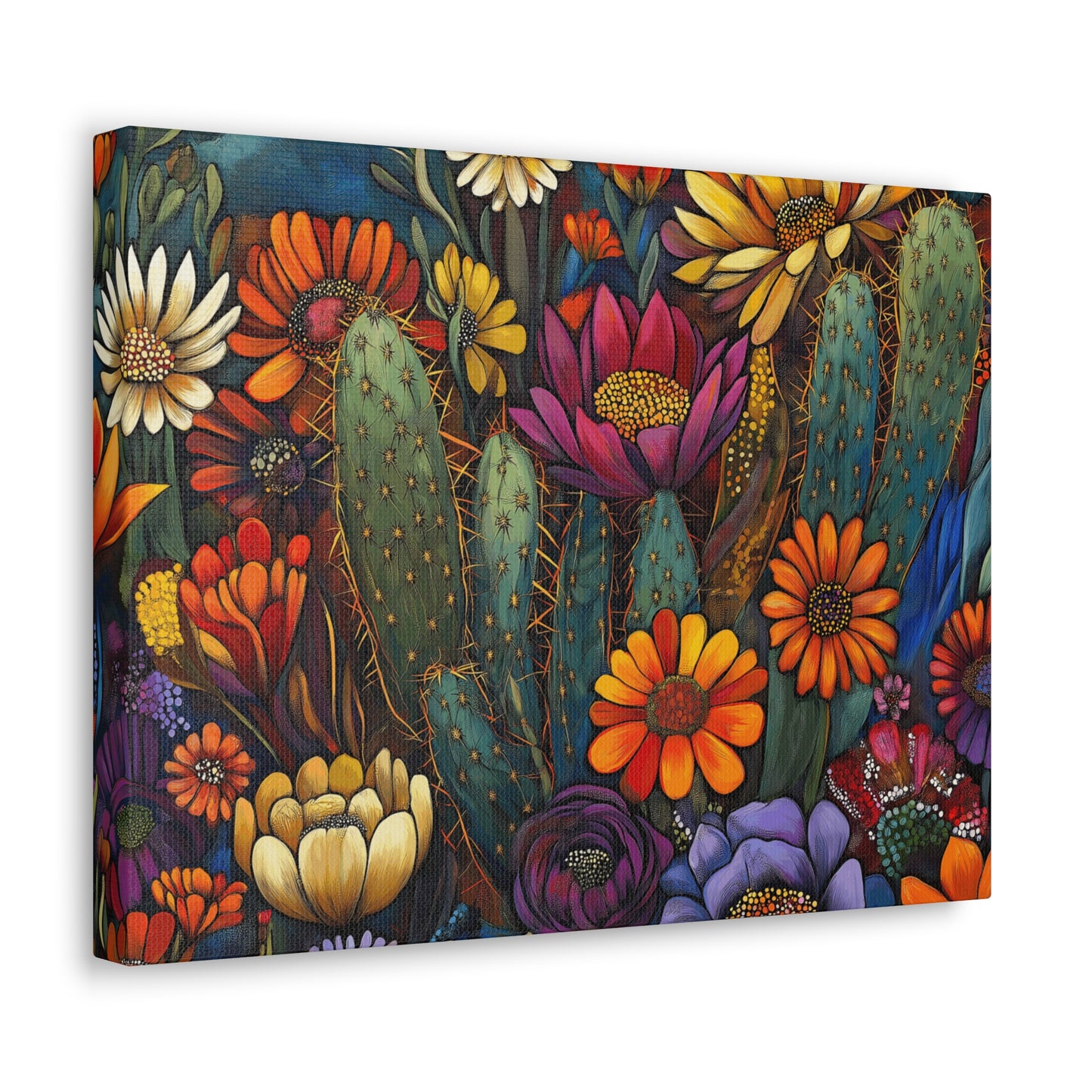 Canvas Gallery Wraps - Bold Cacti Flowers #1