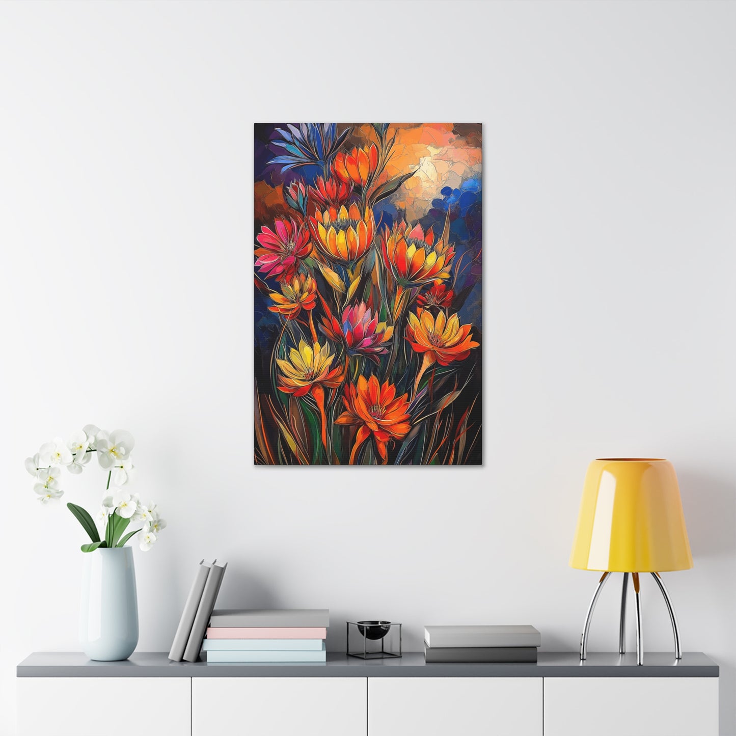 Canvas Gallery Wraps - Pastel Cactus Flowers Three