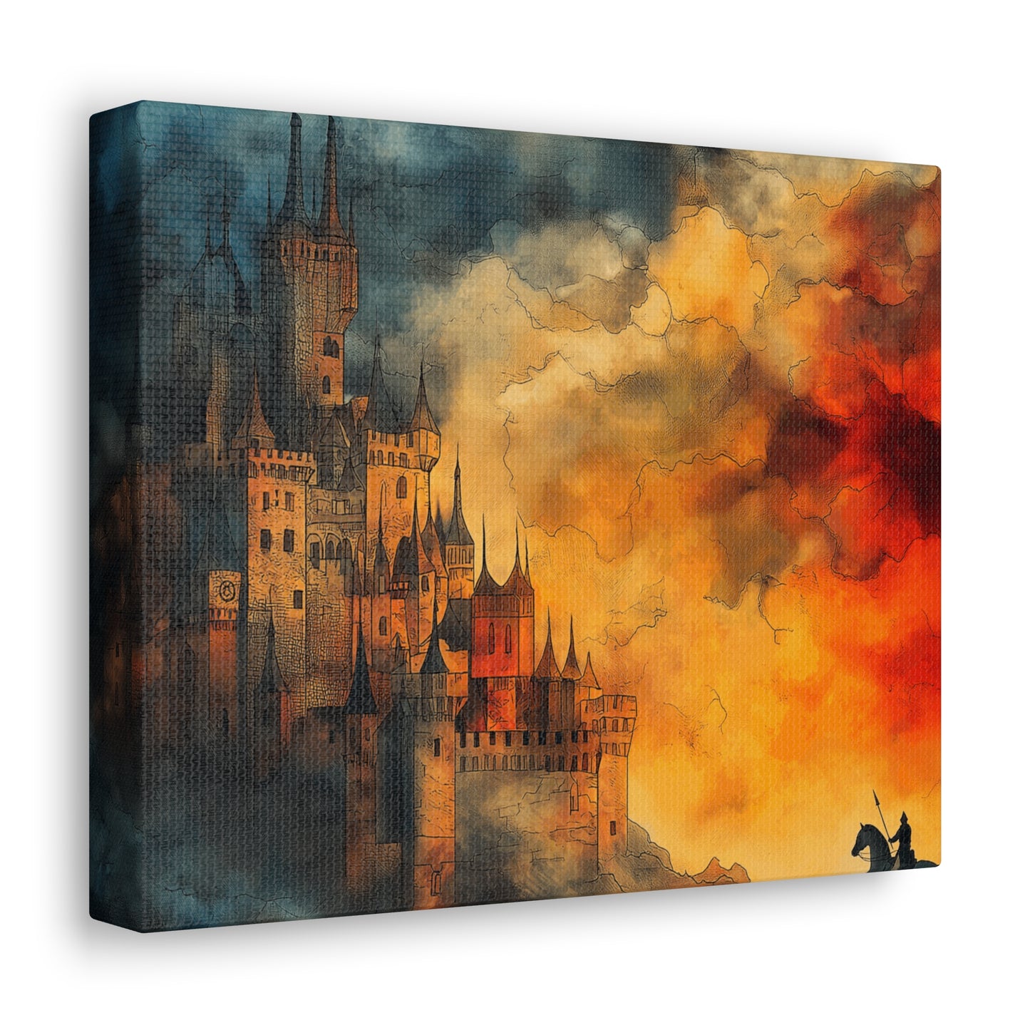 Canvas Prints Knight and Castle Wall Art