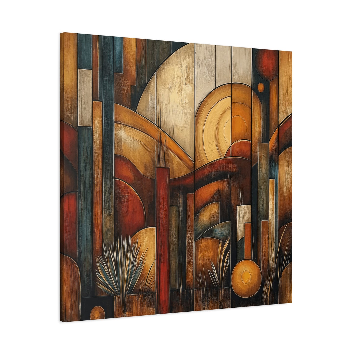 Abstract Earth Tones Canvas Art - Bohemian Wall Décor