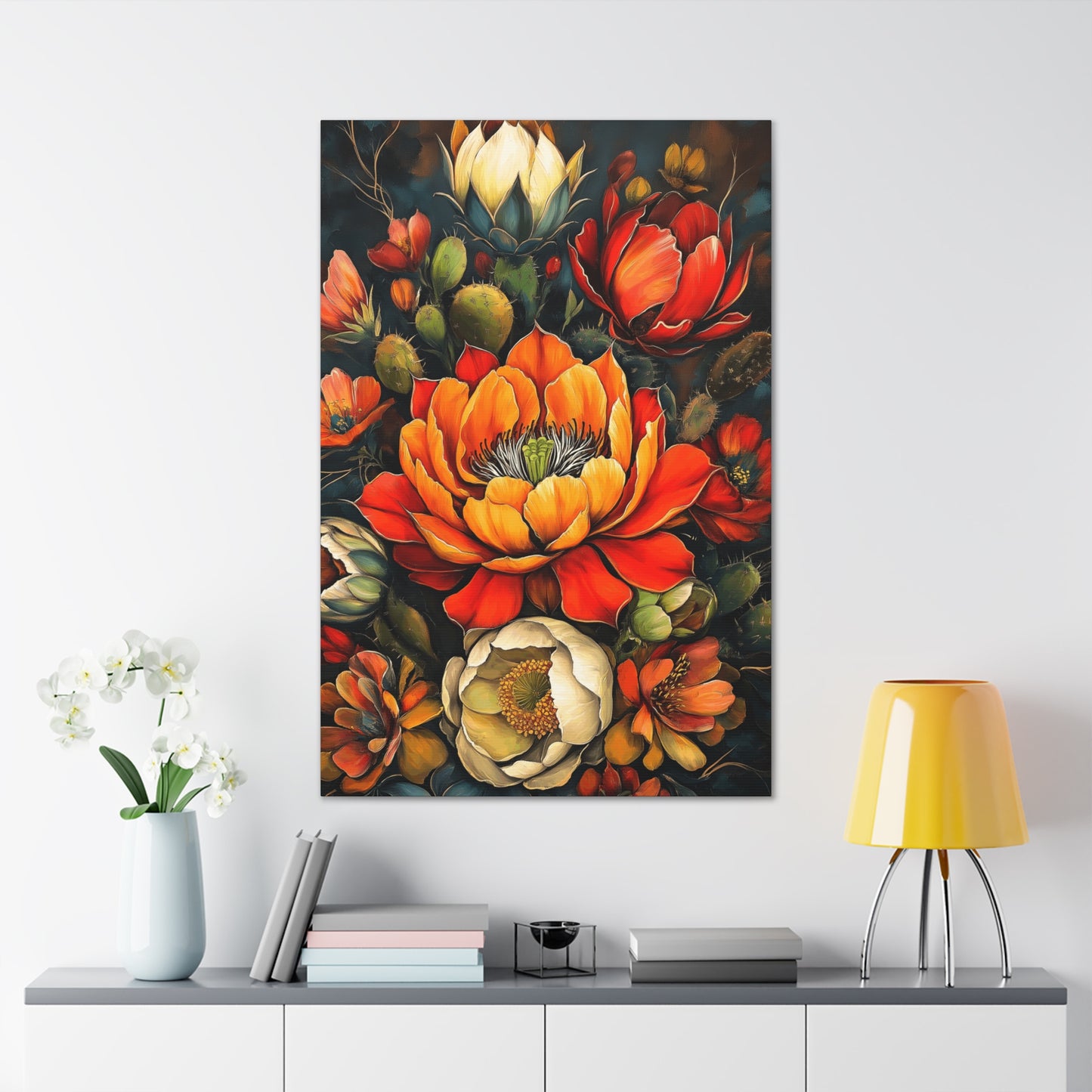 Canvas Gallery Wraps - Pastel Cactus Flowers One