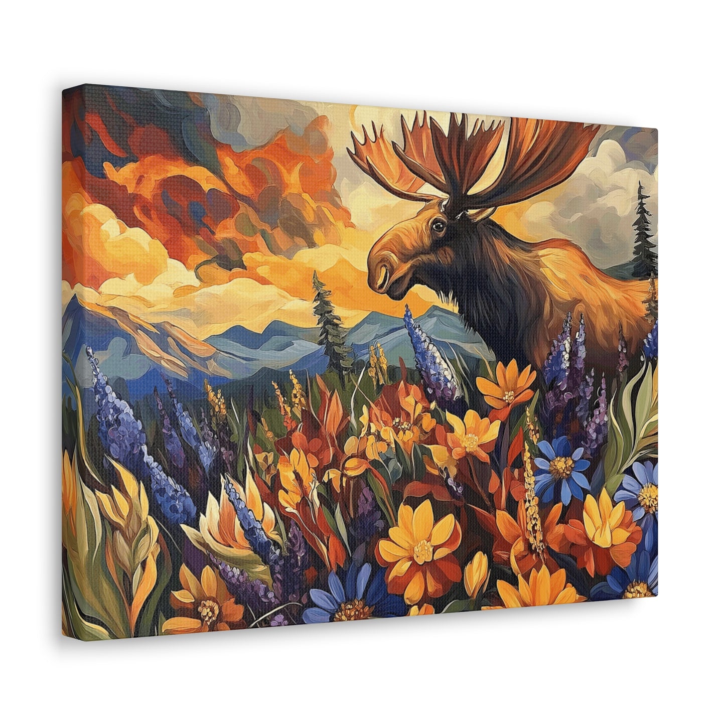 Canvas Gallery Wrap - Colorado Happy Moose in Rocky Mountains Wall Art