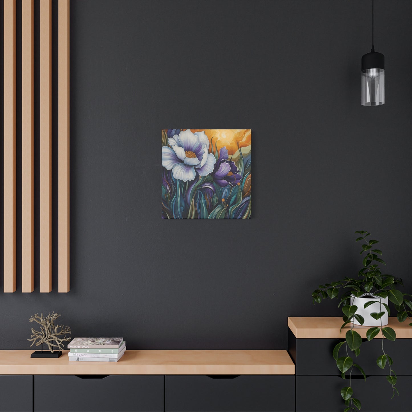 Floral Sunset Canvas Art Print - Vibrant Wall Decor